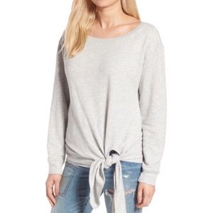 4 for $20 Hinge Tie-Front Gray Sweatshirt Sz M